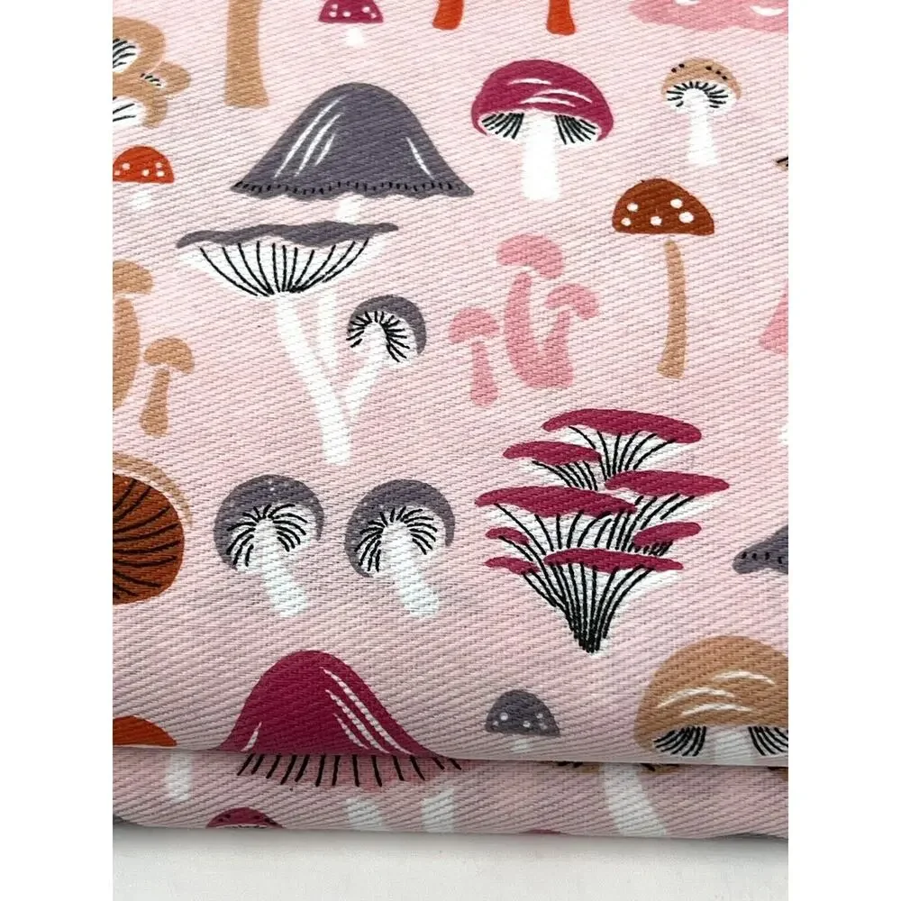 KATE SPADE New York MUSHROOM Fabric SHOWER CURTAIN 72” x 72” Pink Multicolor